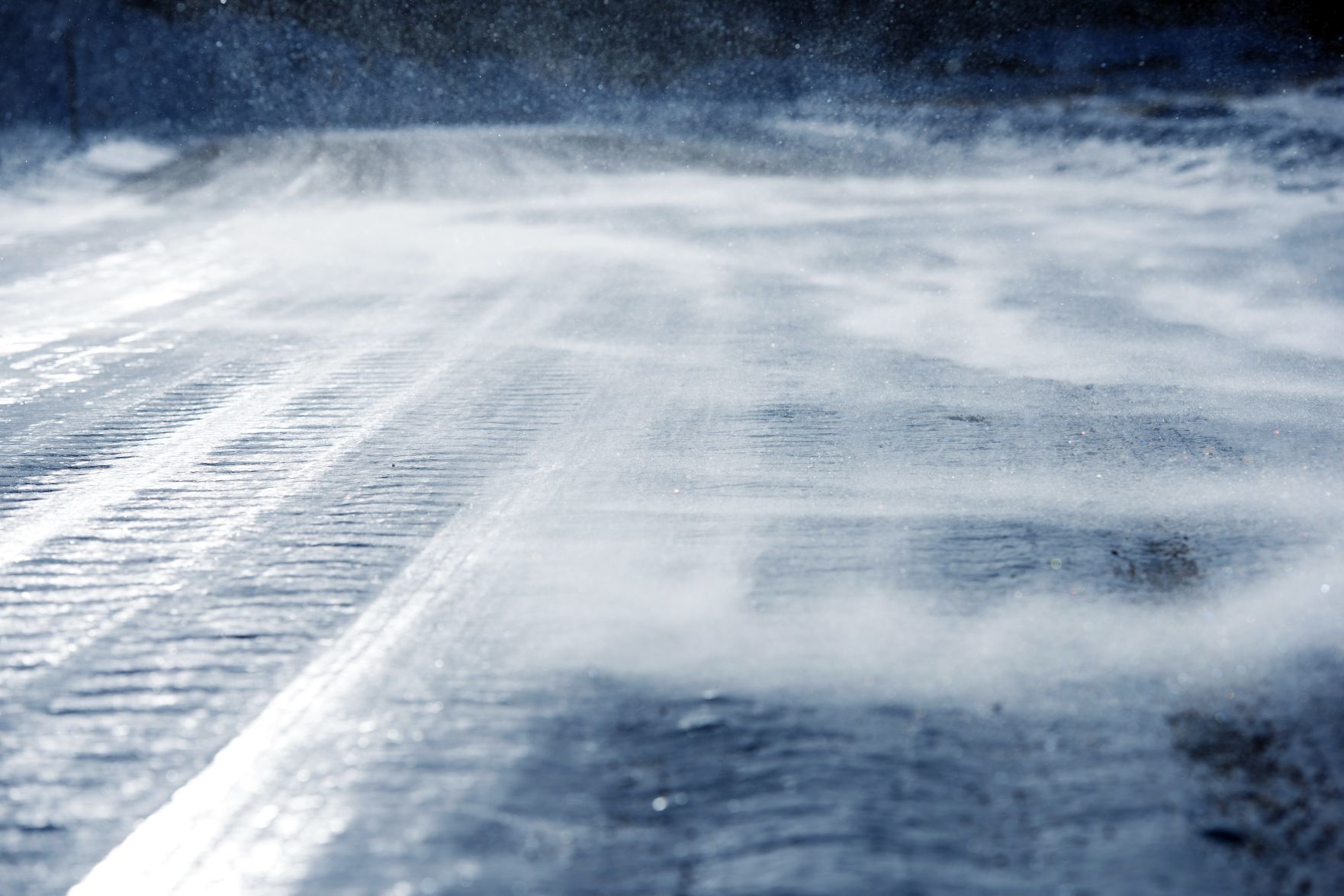 Icy Road Drifting Snow Black Ice